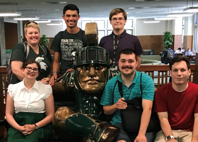 Group shot of BOND students who participated in early move-in