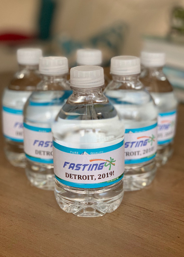Fasting 5K promotional water bottles