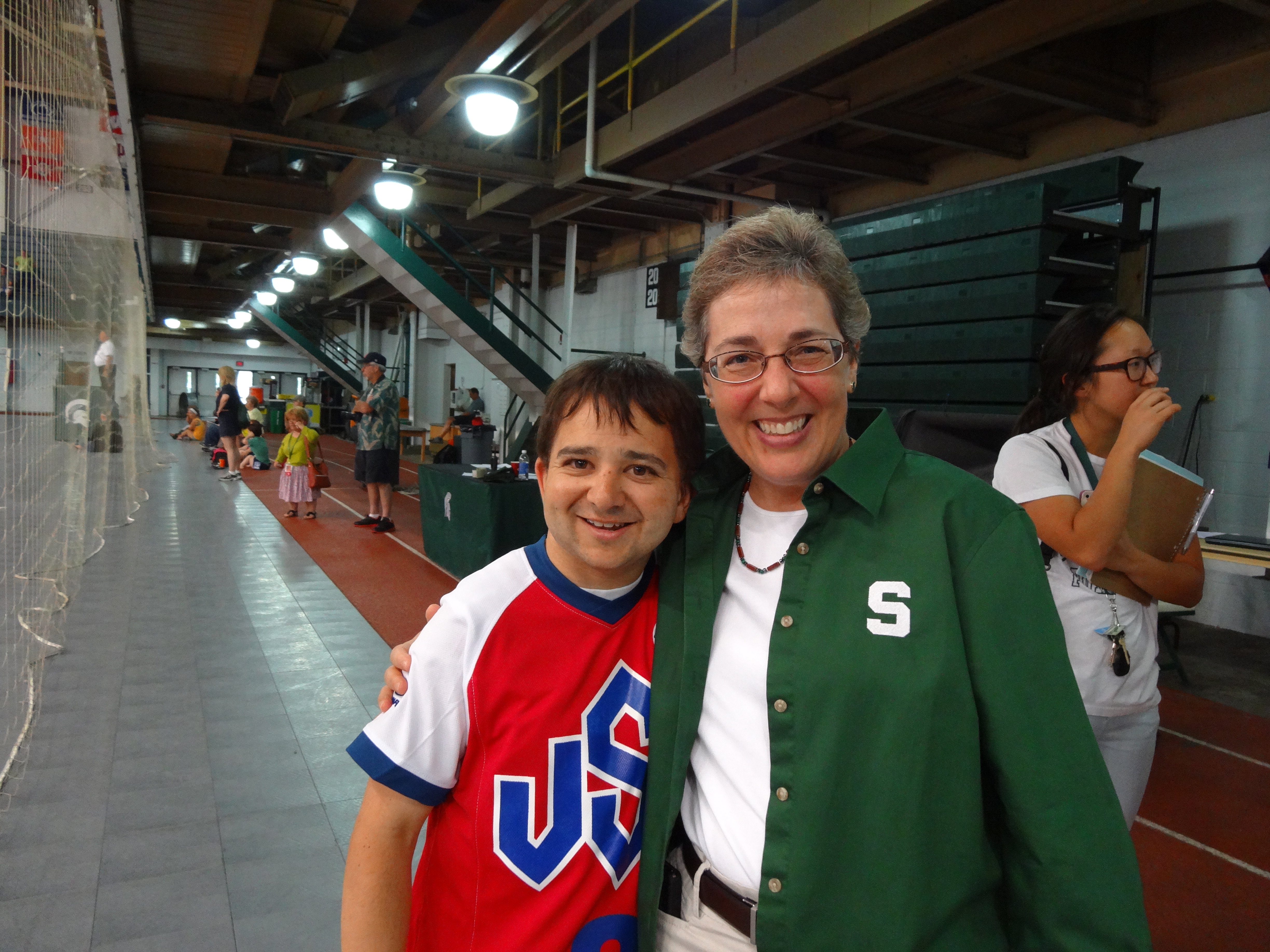 Photo of Jeffrey Astrien with Ginger Martz at the World Dwarf Games