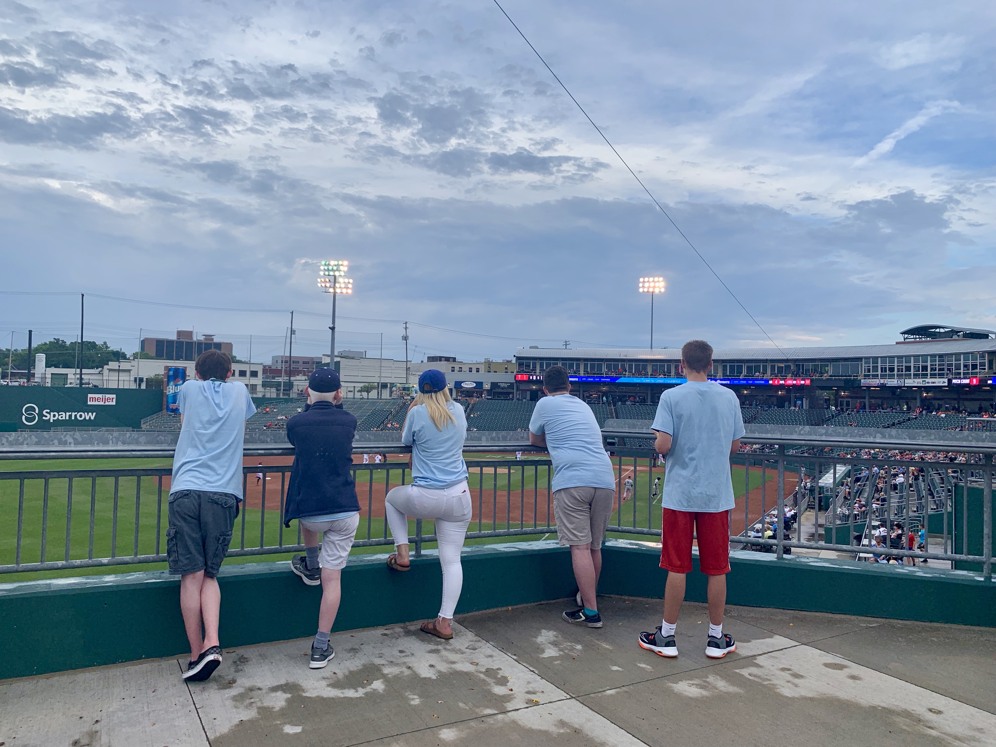 Students watching Lugnuts baseball game.