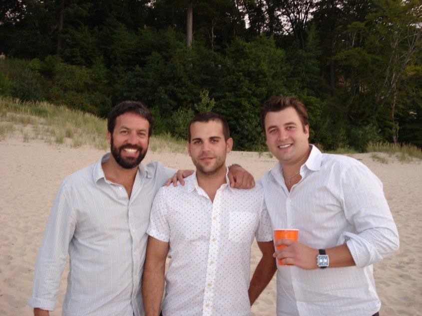 Greg Bozek, Shawn Koch and James Carlin at the beach.