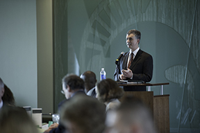 Mike Speaking at award ceremony.