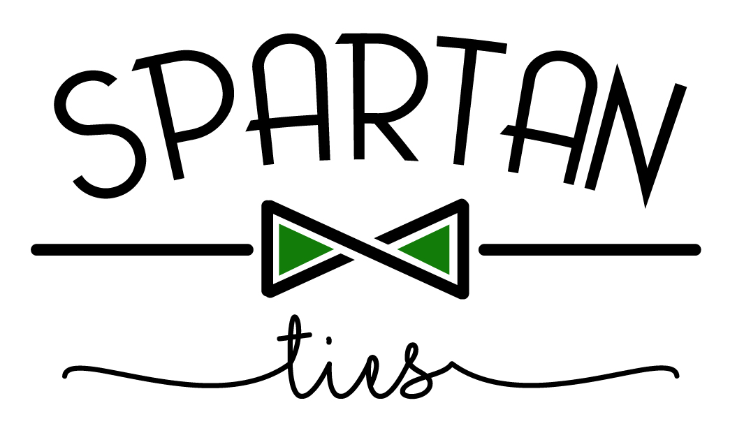 Spartan Ties logo, which has a simplified green and white bowtie symbol between the words.