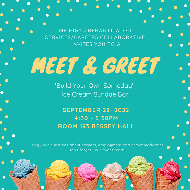 Image of event invite with the date, time, location, and picture of ice cream