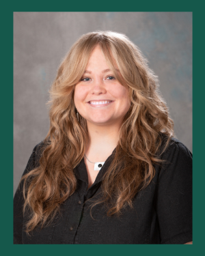 Image of Colleen Floyd on a dark green background.