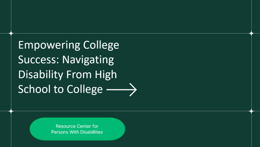 Screenshot of Introduction webinar slide that says: "Empowering College Success: Navigating Disability from High School to College"
