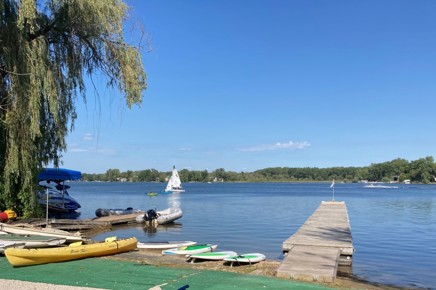 Photo of old dock--wooden, no guard rails, not accessible