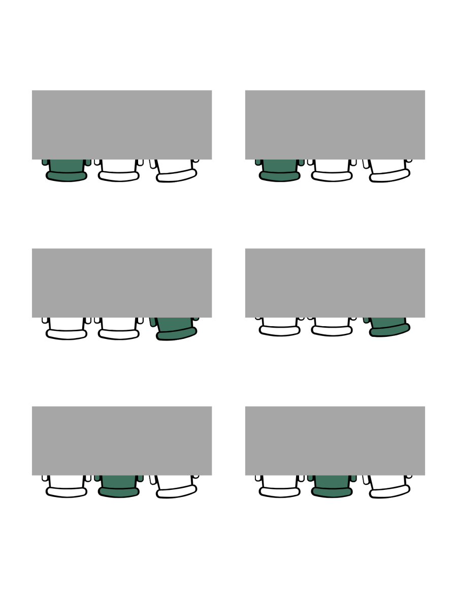 2 columns and 3 rows of tables with 3 seats each. One seat at each table is shaded green.