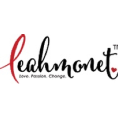 Pictured is the LeahMonet Foundation logo, stating: “Love, Passion, Change” in Black and Red on a White Background.