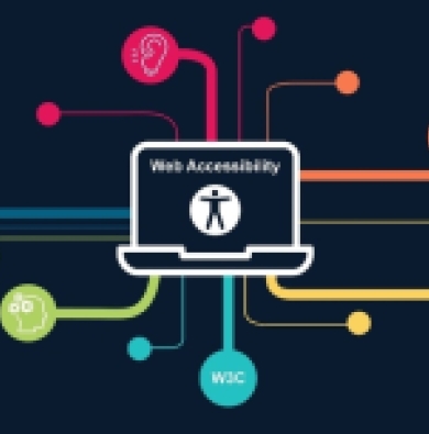 A colorful cartoon displaying the different ways that online accessibility can benefit persons with disabilities. 