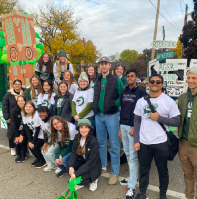 photo of tower guard at the homecoming parade